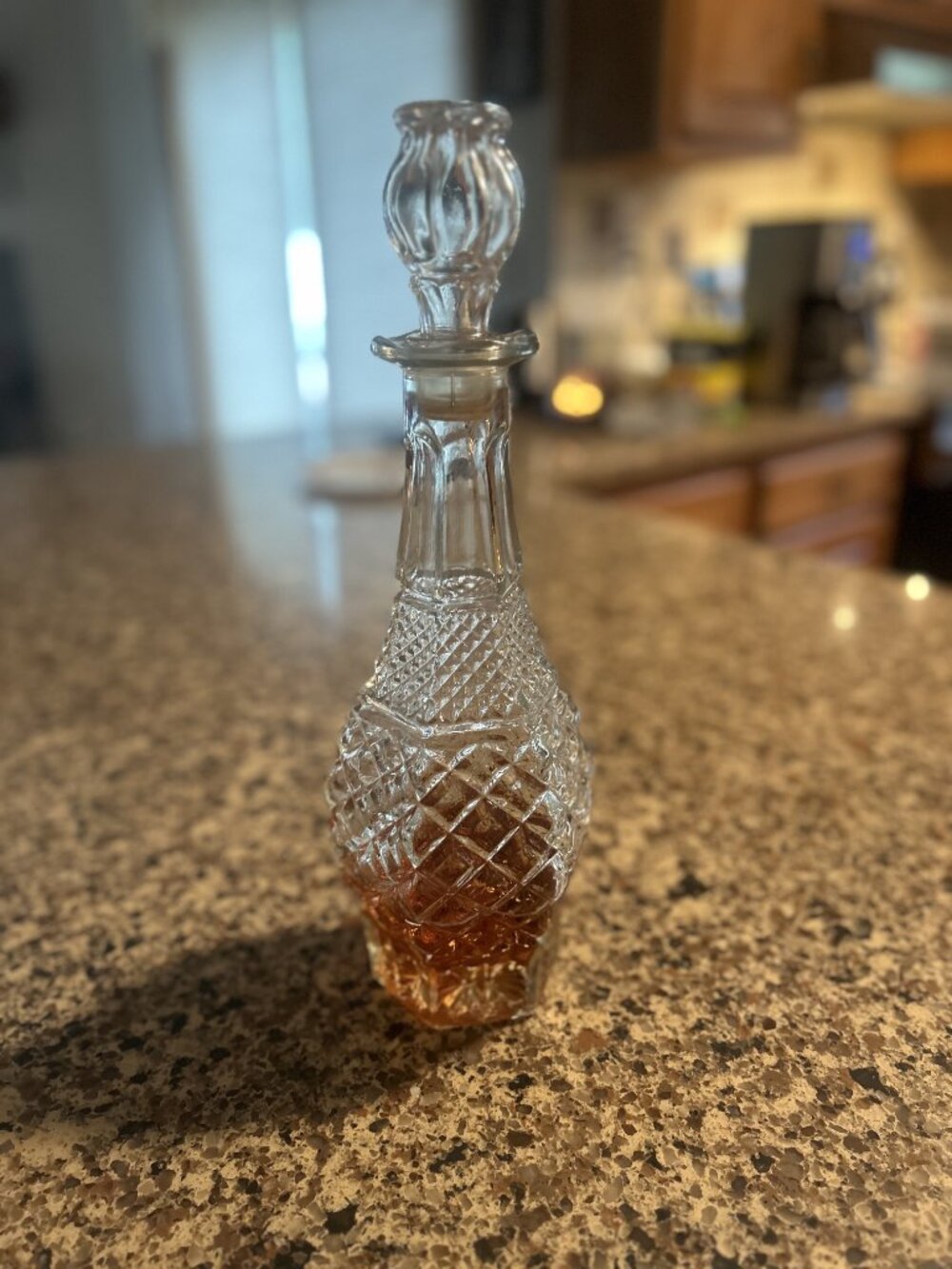 Vintage Carved Glass Wine Decantor - Picture 2 of 3